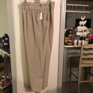 Linen wide leg ankle pants